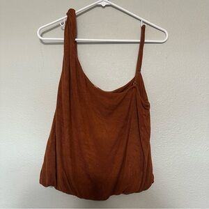 Free People Rust Brown Bubble Crop Top with removable strap Size L